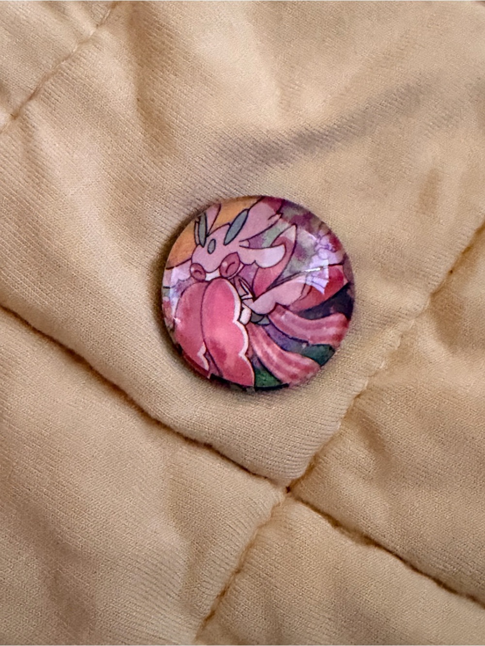 Pokemon Pink Sylveon Floral Mixed Media Pin